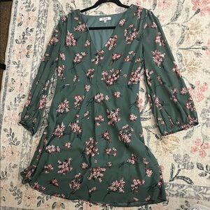 Madewell Floral Green Dress